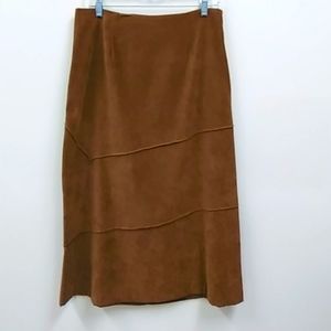 inclinations Midi Suede Skirt 5267y